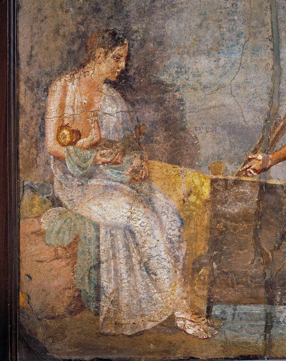 Fresko, joka kuvaa äitiä imettävässä lastaan Pompejista, Italiasta tekijältä Roman Roman