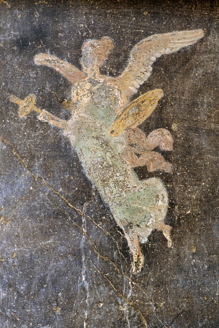Fresko, jossa siivekäs hahmo, oikea siipi House of Vettii -rakennuksessa Pompejissa (UNESCOn maailmanperintöluettelo) tekijältä Roman Roman
