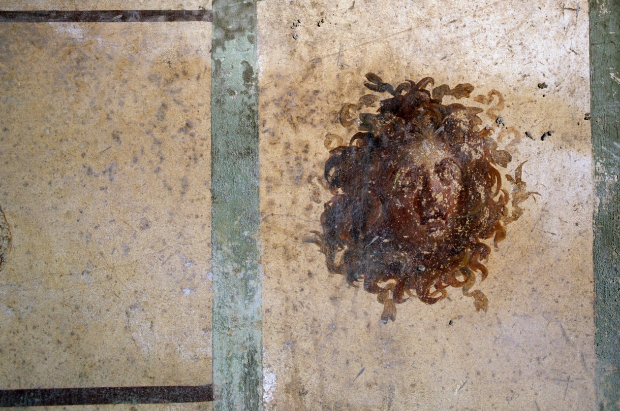 Gorgonin pää, fresko Caius Julius Polybiuksen talosta Pompejista (UNESCOn maailmanperintöluettelo) tekijältä Roman Roman