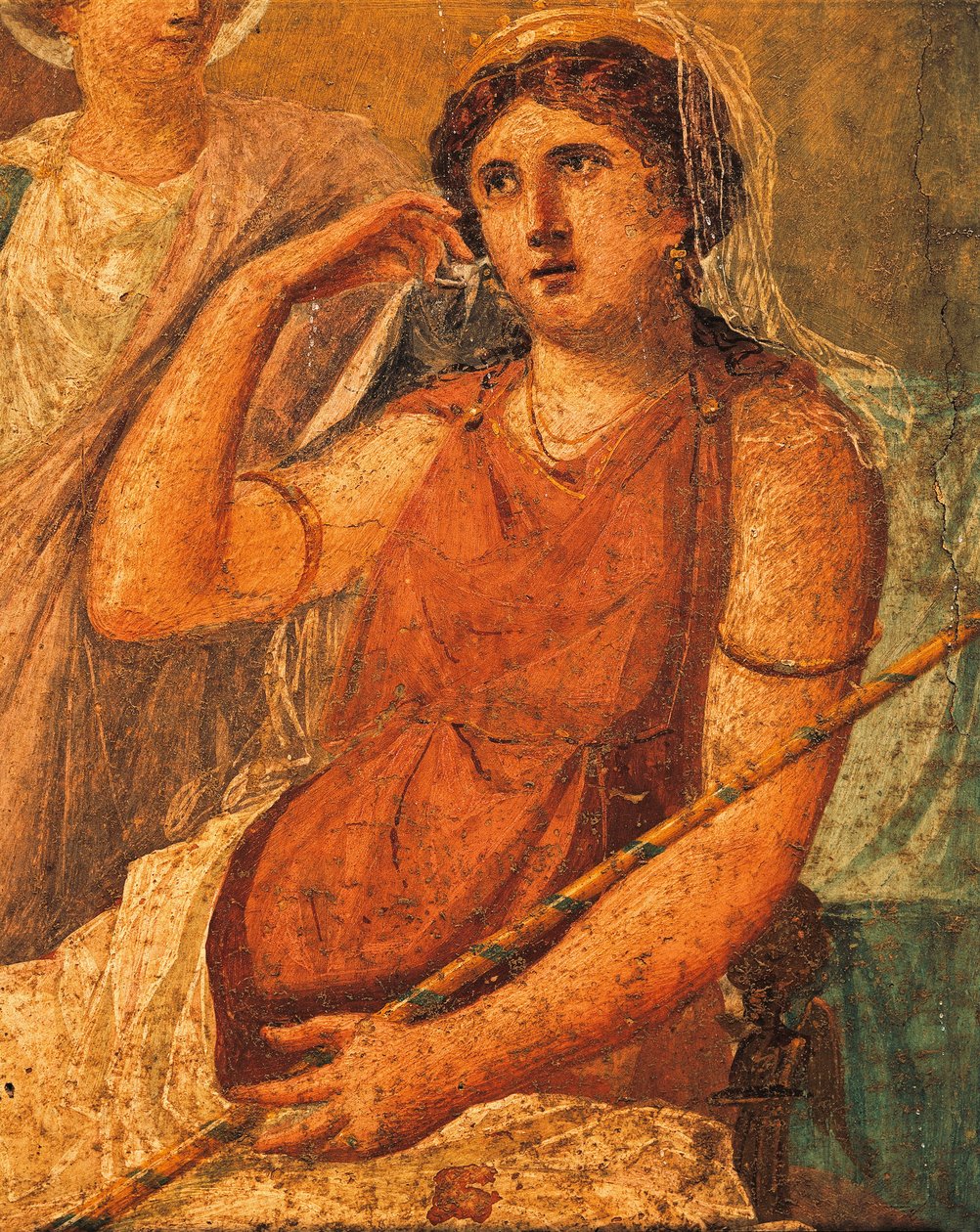 Hera, yksityiskohta fresosta nimeltä Issonen kidutus, Vettii-talo, Pompei, Campania, roomalainen sivilisaatio tekijältä Roman Roman