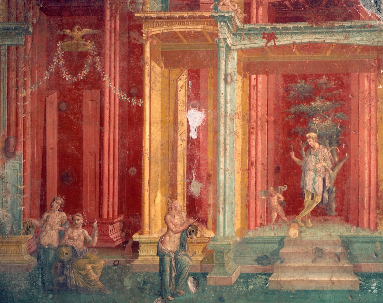 Italia, Napolin maakunta, Campanian alue, Pompei, Loreio Tiburtinon talo, Fresco tekijältä Roman Roman