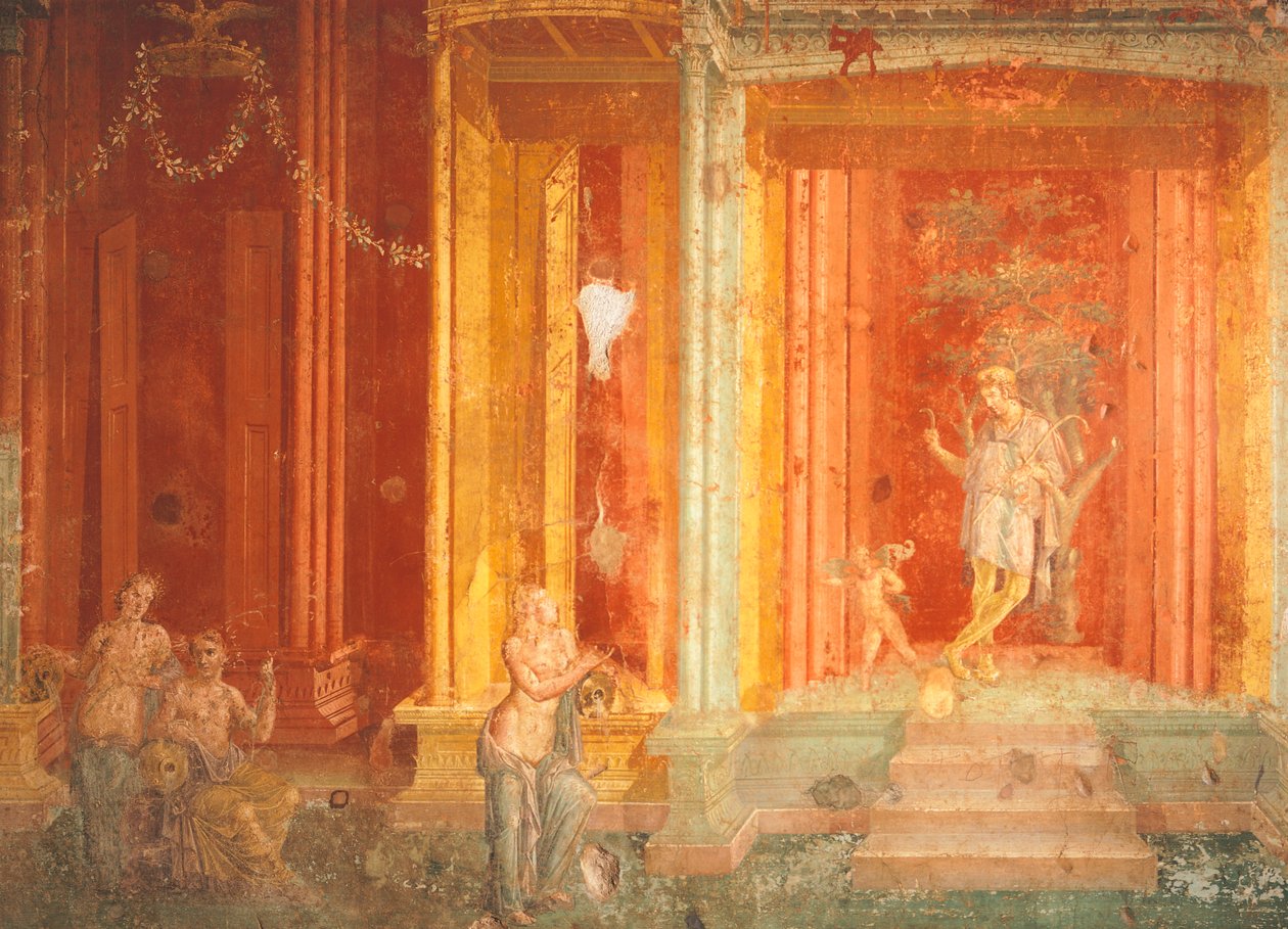 Seinämaalaus, joka kuvaa Iphigeniaa Härässä, Pinarius Cerialisin talo, Pompei, Campania, Italia tekijältä Roman Roman