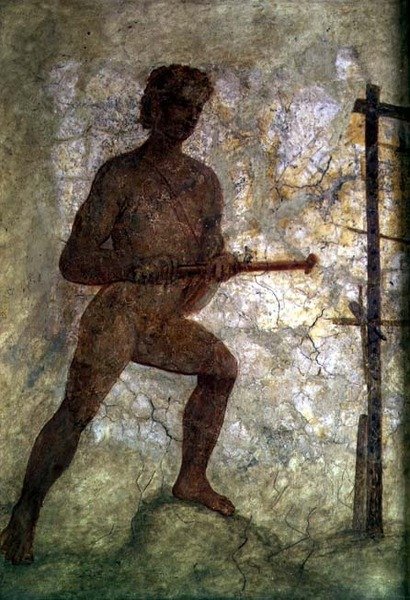 Alaston mieshahmo (seinämaalaus) tekijältä Roman Roman