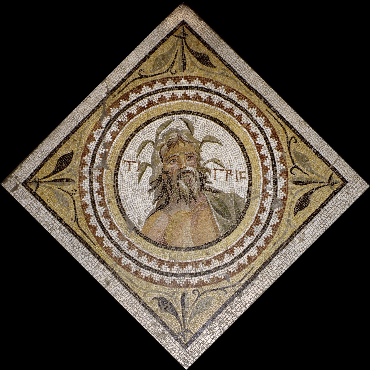Tigris-joen personifikaatio, 2./3. vuosisadan loppu jKr (mosaiikki) tekijältä Roman Roman