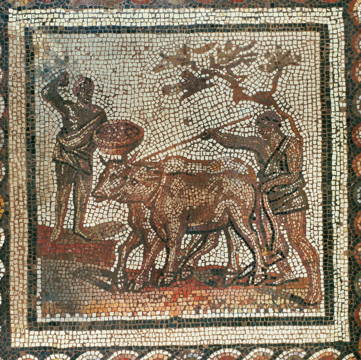 Kyntö ja kylvö. Mosaiikki (mosaiikki) tekijältä Roman Roman