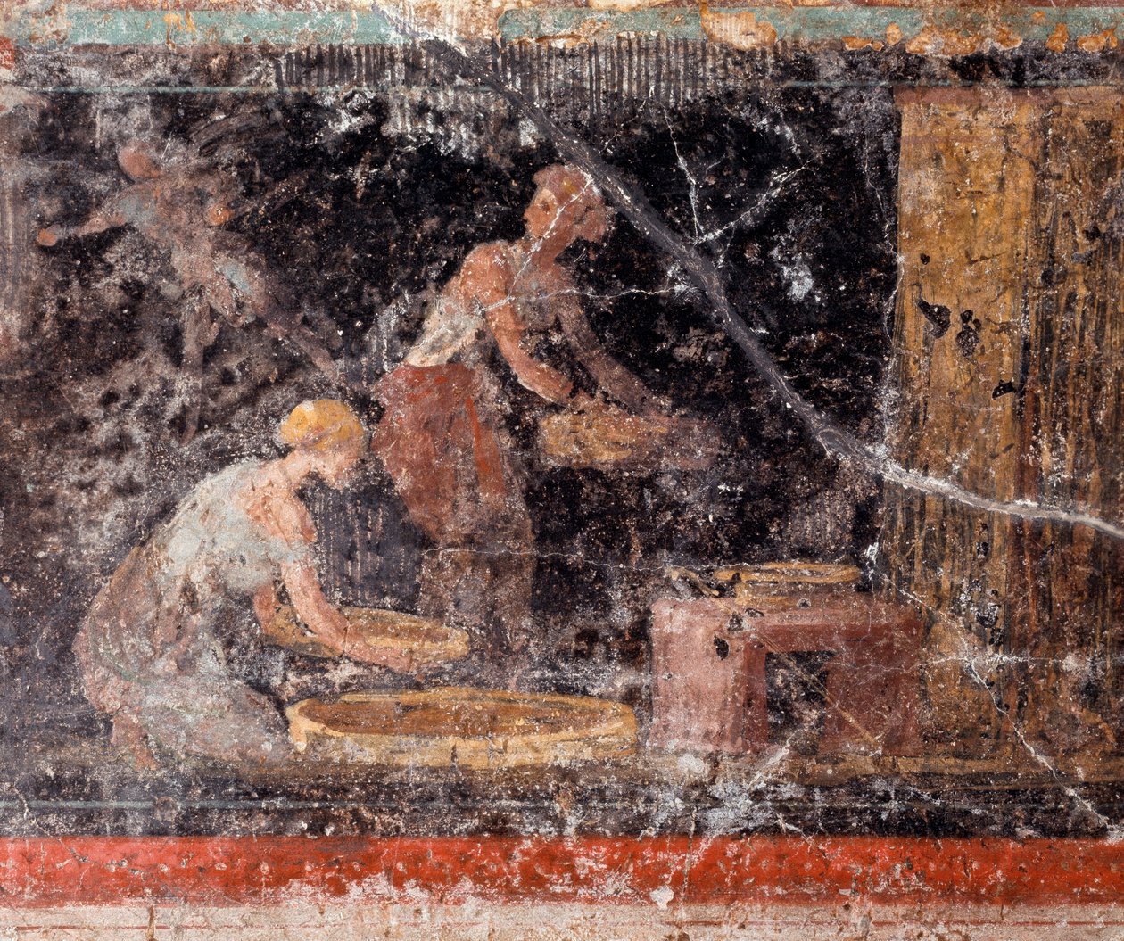 Roomalainen taide: naiset tekevät läksyjä, huoneen C friisistä, Villa Farnesina (roomalainen taide: naiset tekevät läksyjä, huoneen C friisistä, Villa farnesina) Rooma museo nazionale romano tekijältä Roman Roman