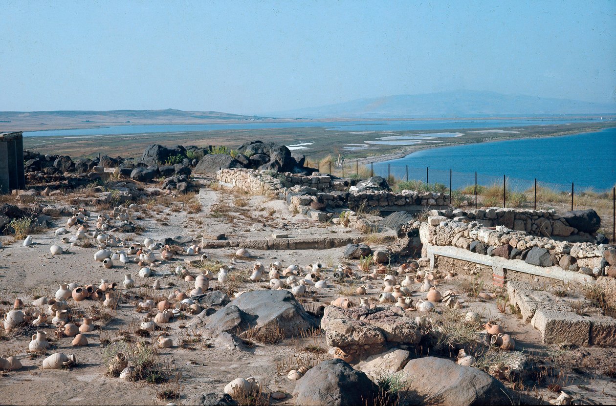 Näkymä Tharrosin kaupungista, muinaisesta puunilais-roomalaisesta satamasta, jonka foinikialaiset perustivat Sardiniaan, Italiaan tekijältä Roman Roman