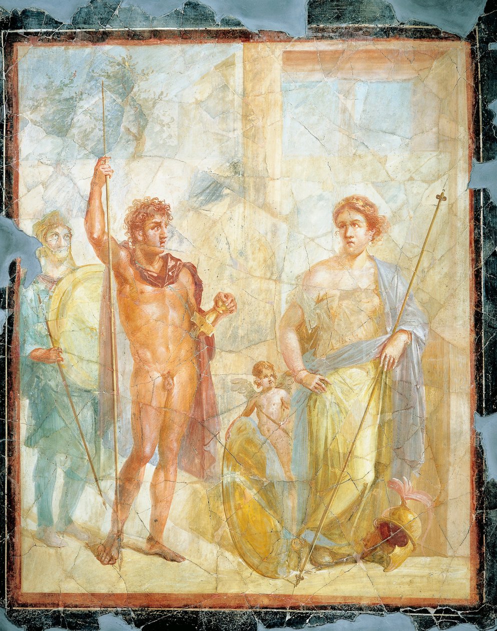 Aleksanterin (Ares) ja Stateiran (Aphrodite) avioliitto, fresko Regio 6 Insula Occidentalis 39, Pompei (UNESCOn maailmanperintöluettelo) tekijältä Roman Roman
