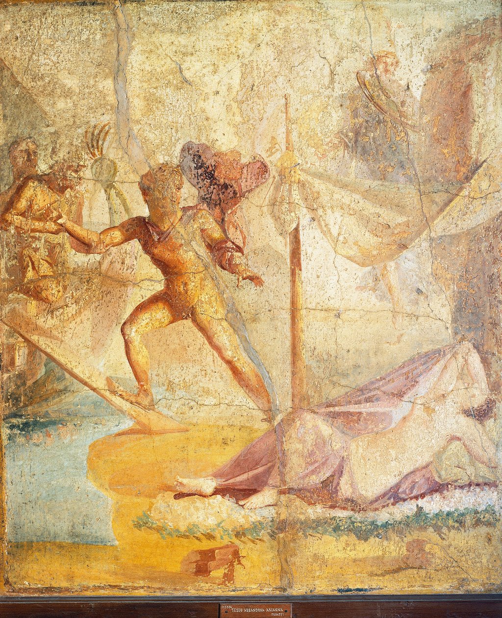 Theseus lähtee Ariadnesta, fresko Pompejista tekijältä Roman Roman