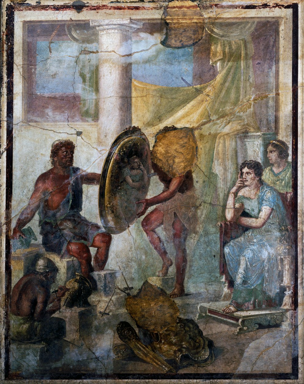 Thetis ja Hephaestus, fresko 3. pompeilaiseen tyyliin, paljastettu Pompejista (Unescon maailmanperintöluettelo tekijältä Roman Roman