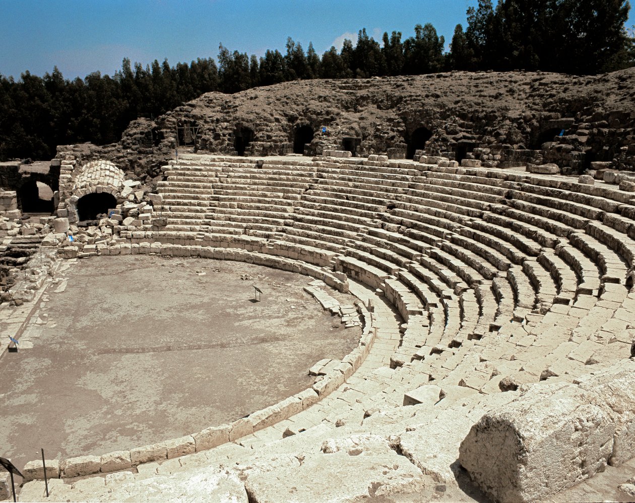 Näkymä Scythopoliksen roomalaiselle teatterille, 2. vuosisadalla eKr. - 4. vuosisadalla jKr tekijältä Roman Roman