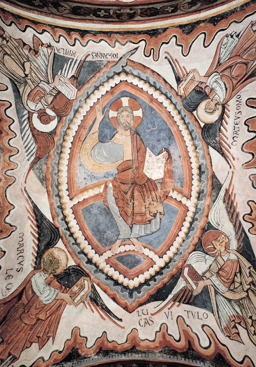 Kristus kirkkaudessa tetramorfissa, 1100-luvun loppu tekijältä Romanesque