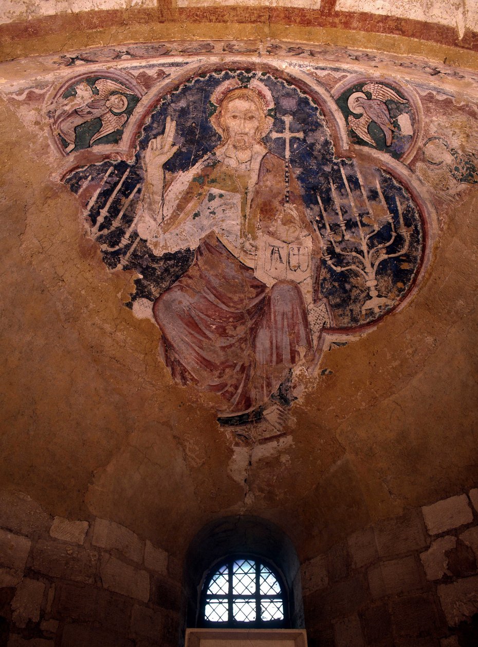 Kristus majesteettisuudessa (kirkkaudessa). 1200-luvun fresko, Cathedrale d