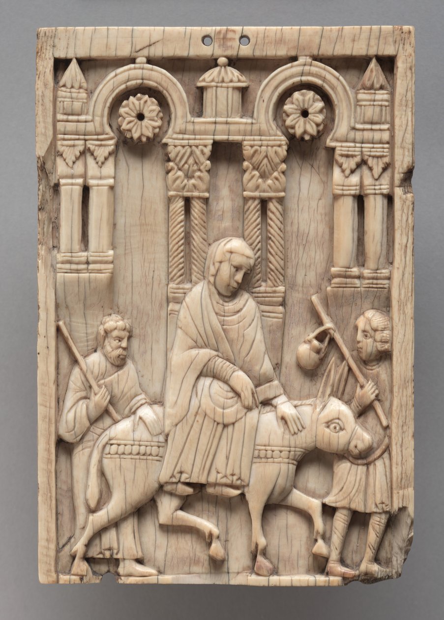 Muistolaatta: Matka Betlehemiin, n. 1100-1120 tekijältä Romanesque