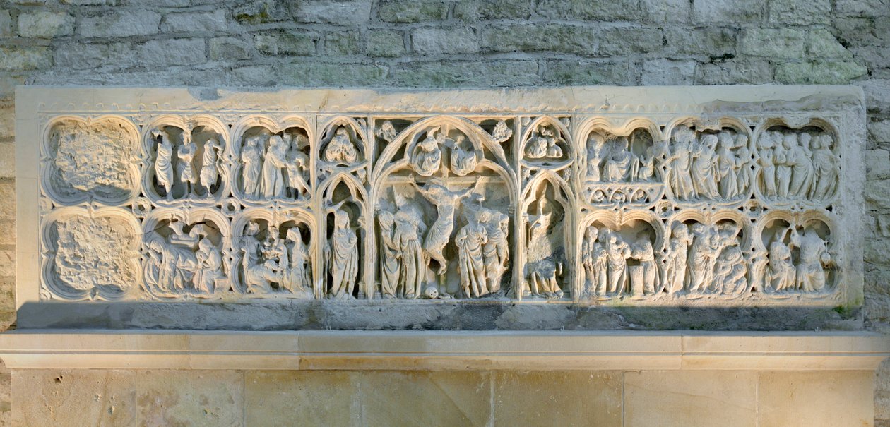 Romaaninen taide: alttaritaulu, joka edustaa evankeliumin eri kohtauksia tekijältä Romanesque