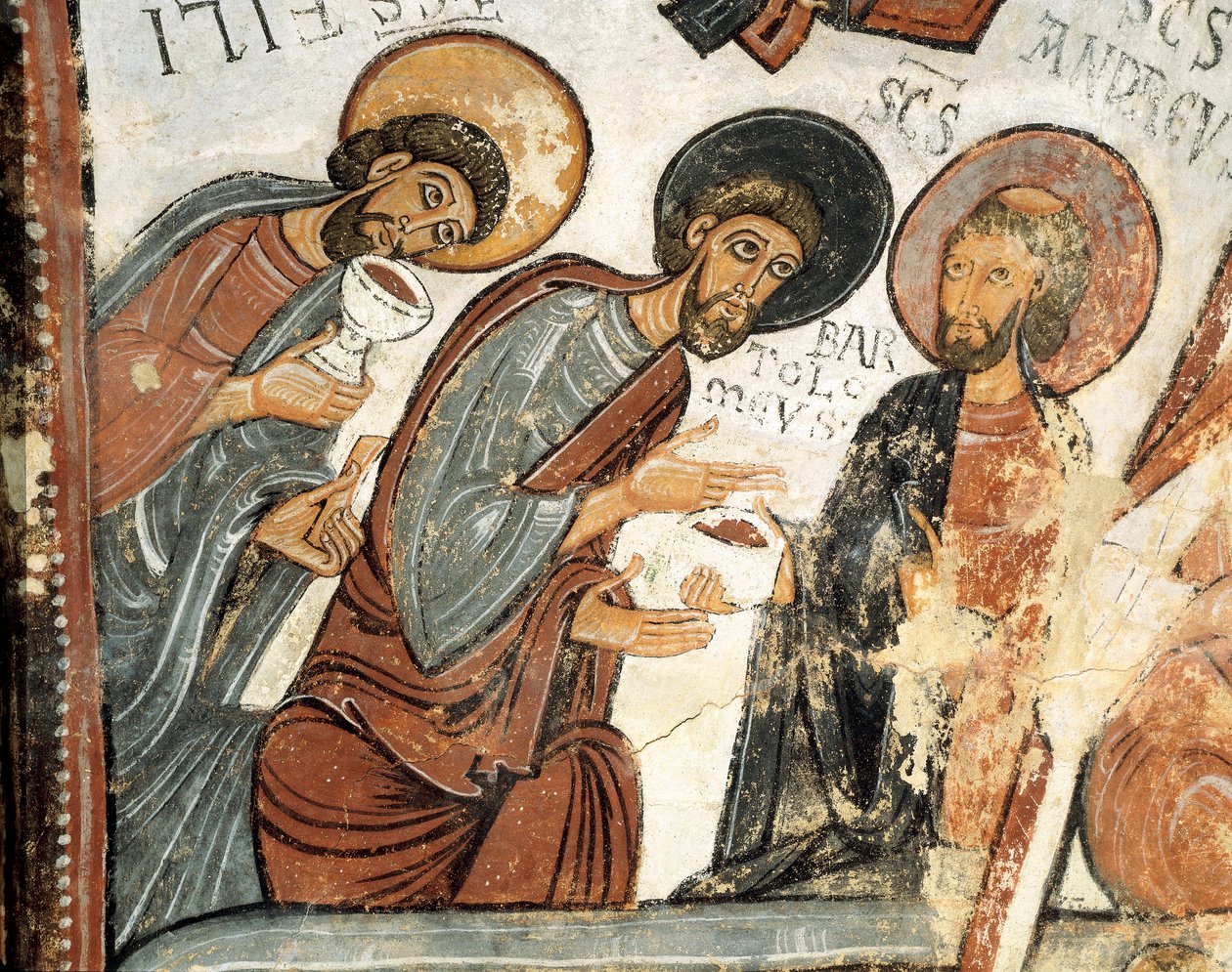 Romaaninen taide: apostolit Philip, Barthelemy ja Andre tekijältä Romanesque