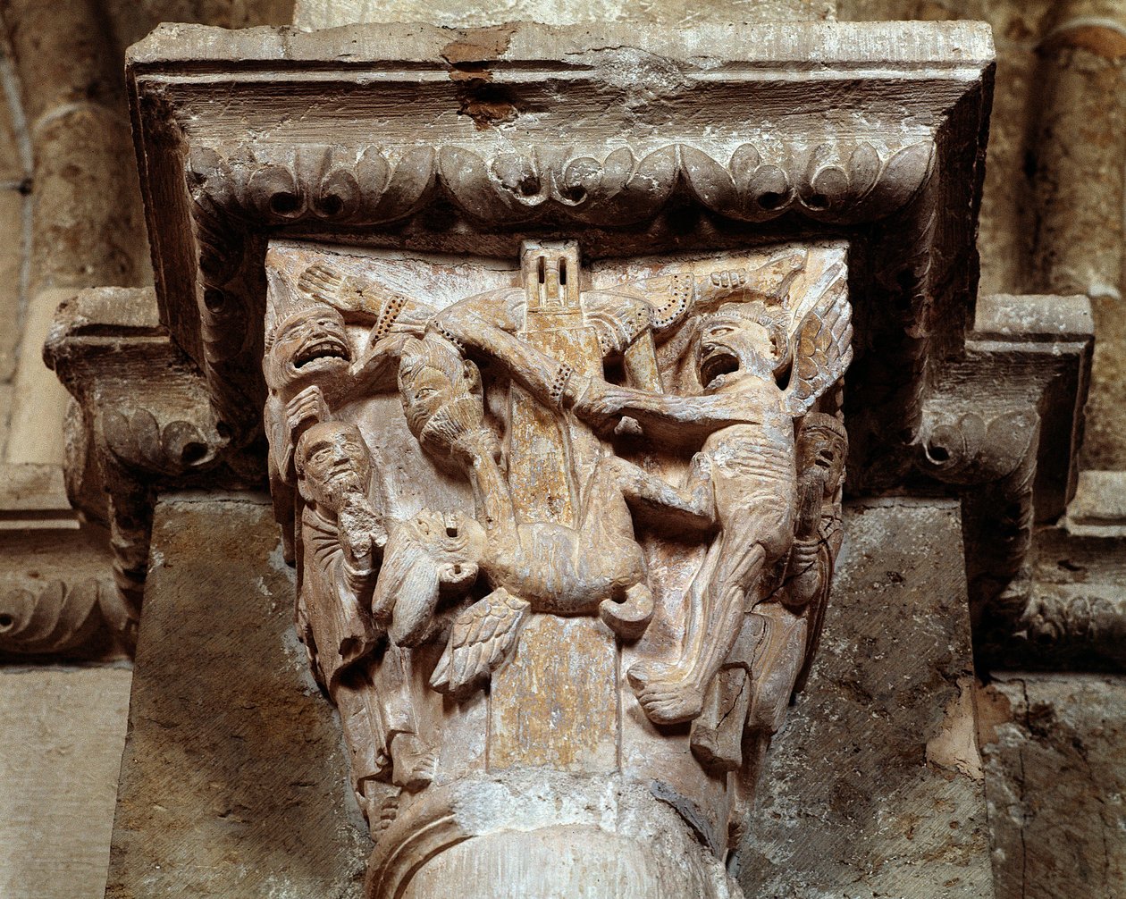 Pyhän Anthony Padovalaisen visio (veistetty pääkaupunki) tekijältä Romanesque