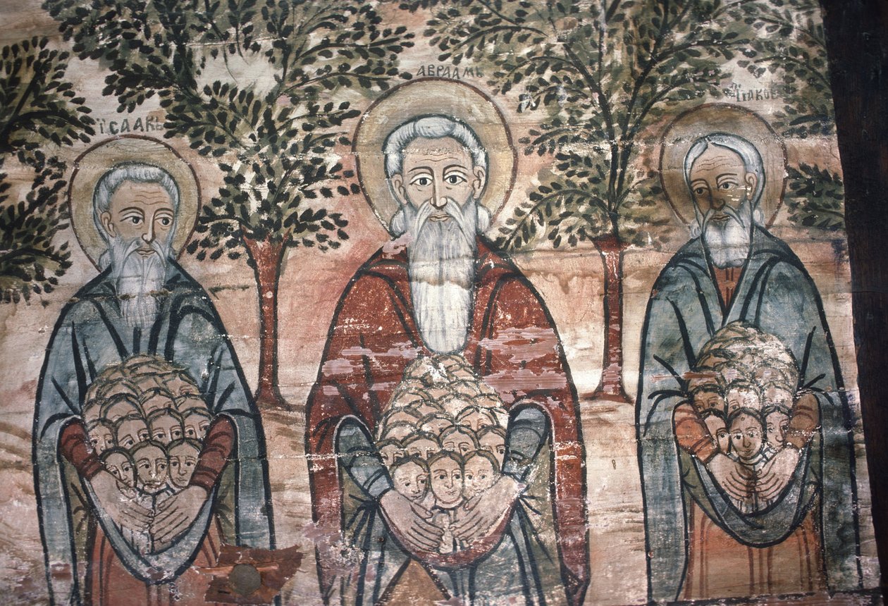 Souls in Paradise, seinämaalaus, Church on the Hill, 1782 tekijältä Romanian School