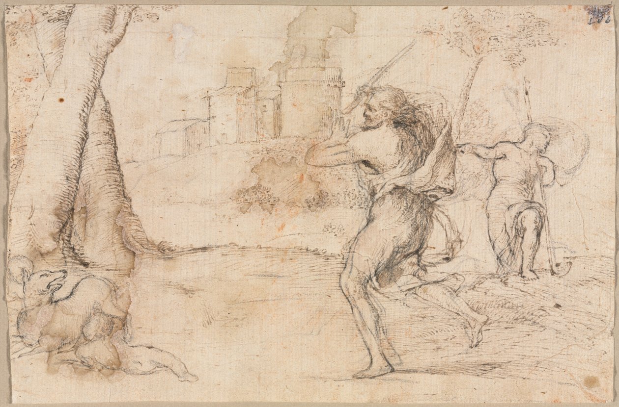 Romulus ja Remus Löysi Faustulus, n. 1535 tekijältä Romanino