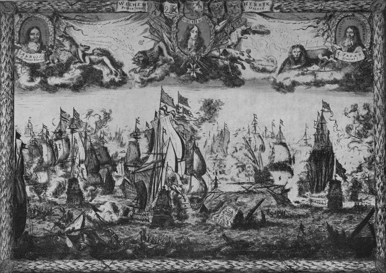 Texelin taistelu, c1675 tekijältä Romeyn de Hooghe