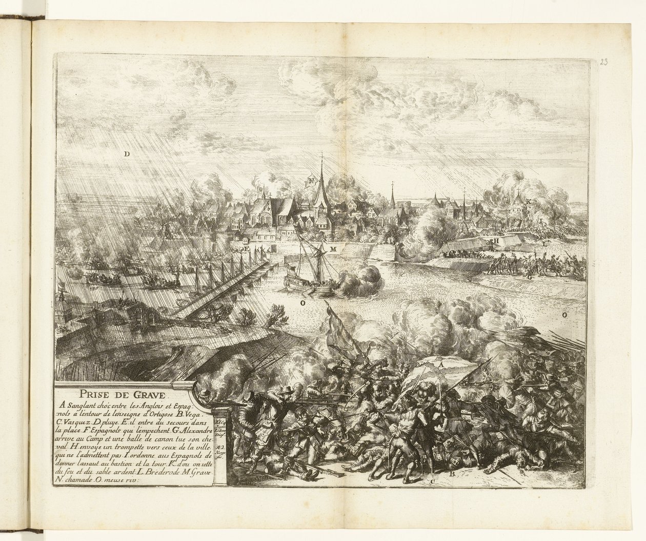 Beleg en inname van Grave, 1586 Tallennus (nimi esineessä) Flanderin sodat (sarjan nimi) tekijältä Romeyn de Hooghe