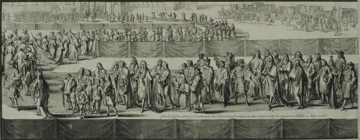 Kuningatar Maria II:n hautajaiskulkue, 1695 tekijältä Romeyn de Hooghe