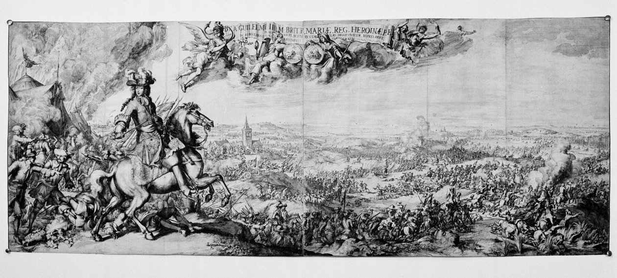 Kuningas Vilhelm III Boynen taistelussa 1. heinäkuuta 1690 tekijältä Romeyn de Hooghe