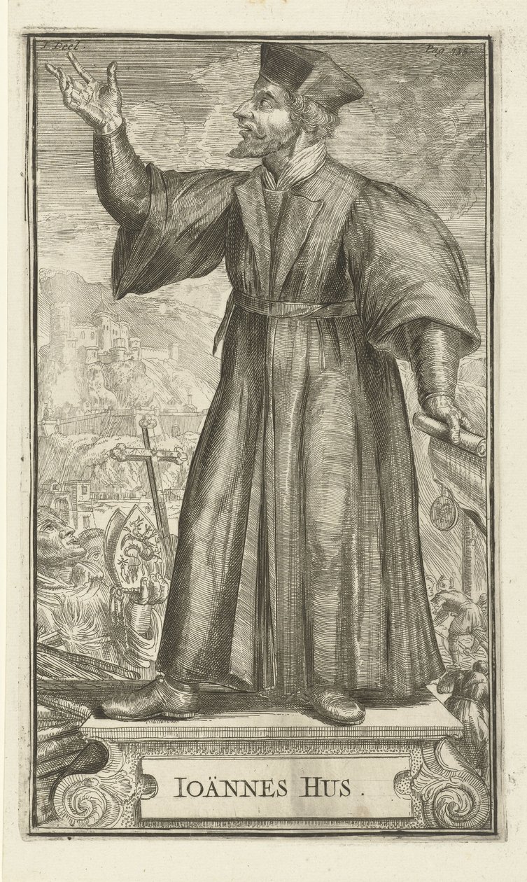 John Husin muotokuva, 1701 tekijältä Romeyn de Hooghe