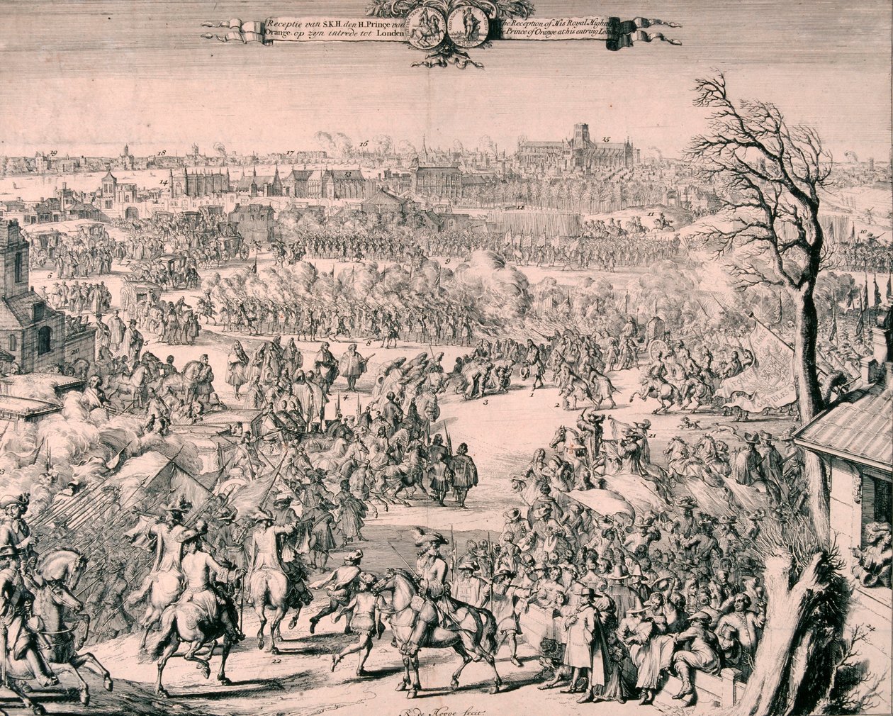 Kuningas Vilhelm III:n kuninkaallinen kulkue, 1688 tekijältä Romeyn de Hooghe