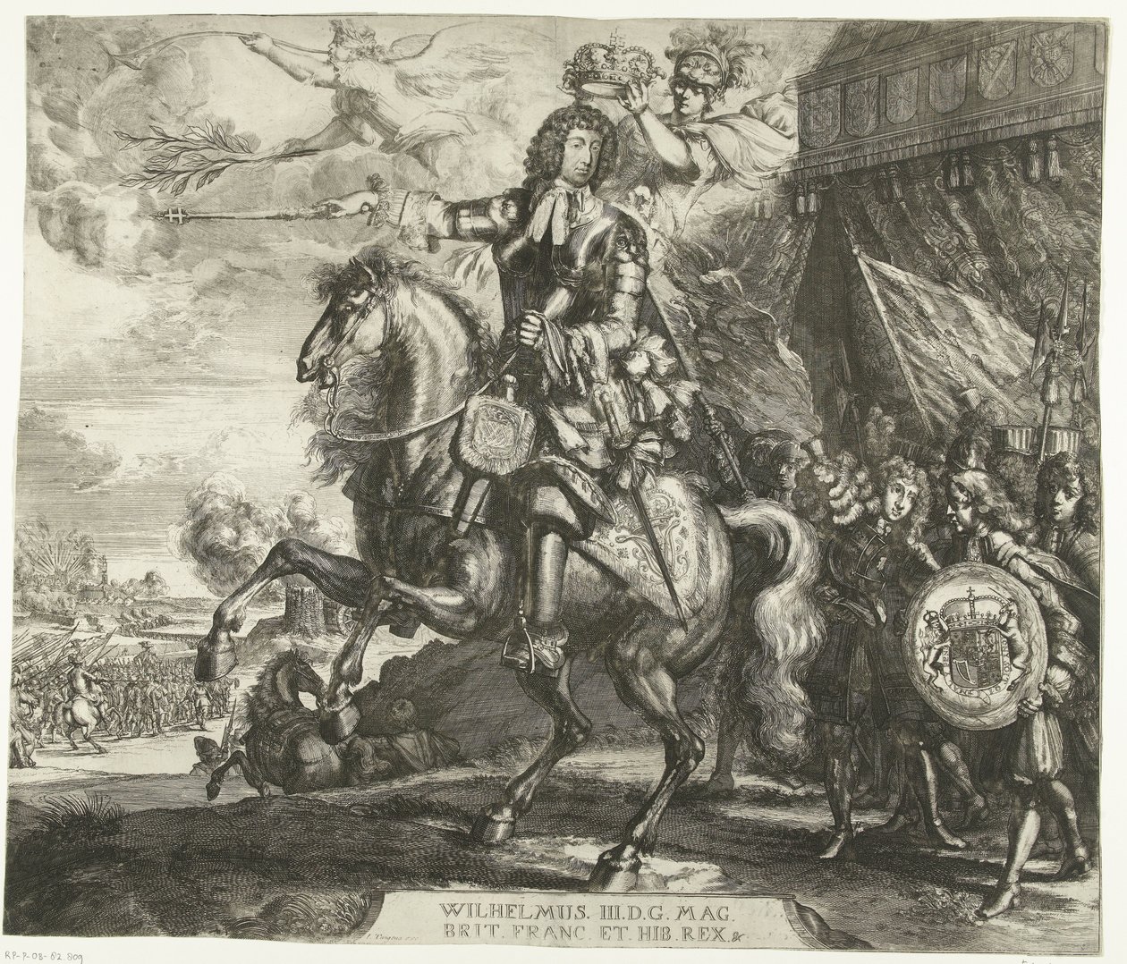 Oranssin prinssi William III:n ratsastusmuotokuva tekijältä Romeyn de Hooghe