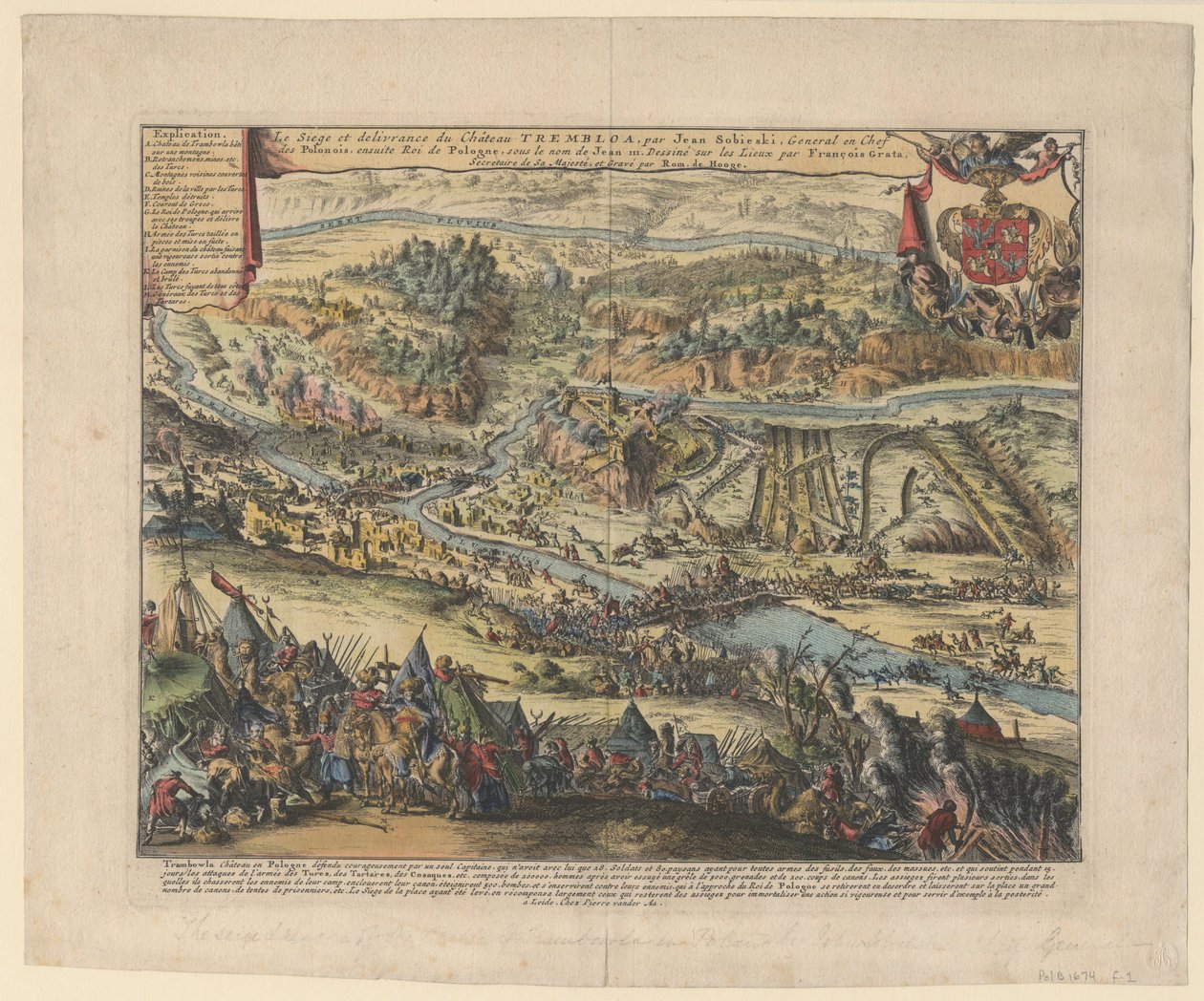 Trembowlan piiritys vuosina 1675, 1690 tekijältä Romeyn de Hooghe