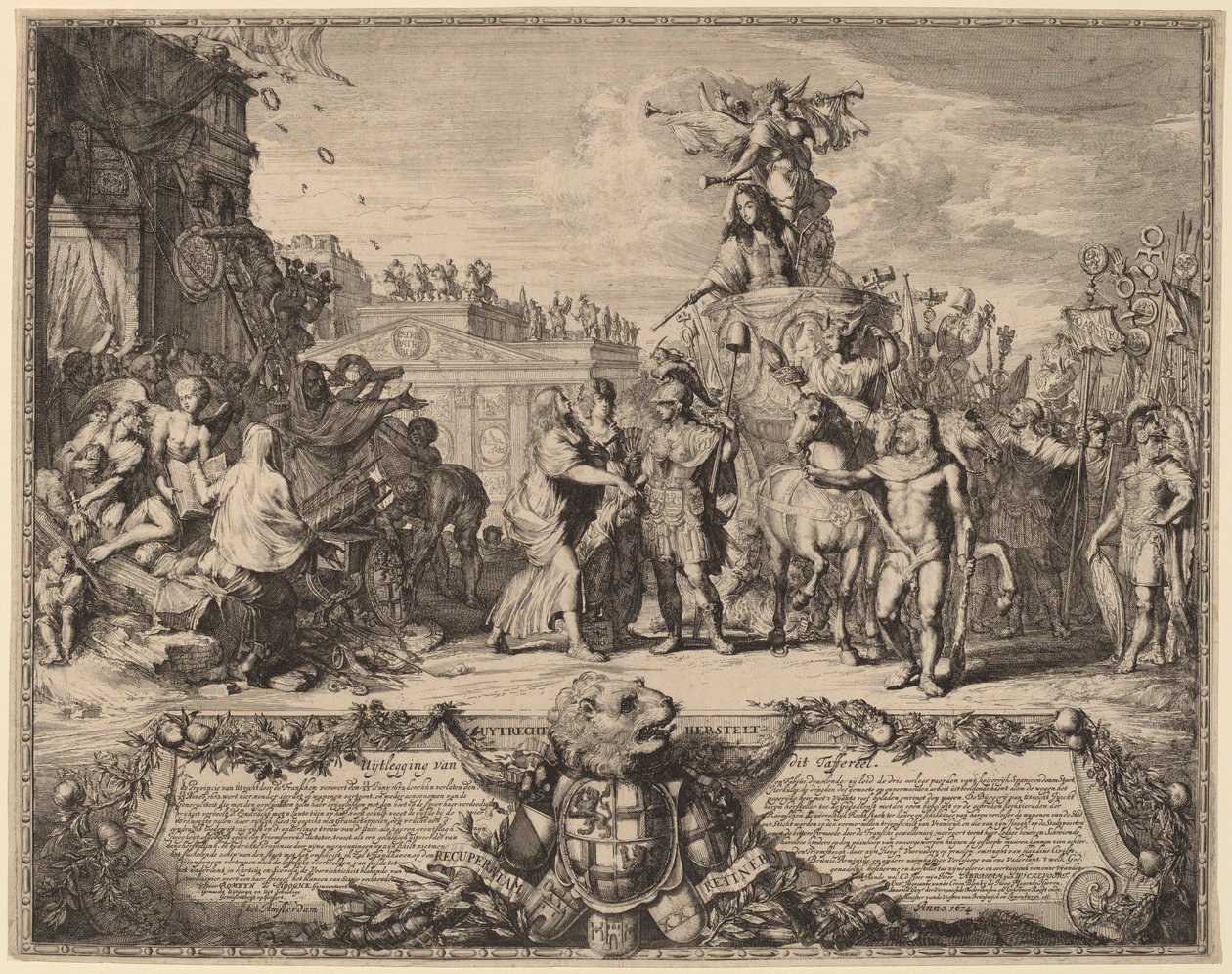 Uytrecht Restores (The Capture of Utrecht, 1673) tekijältä Romeyn de Hooghe