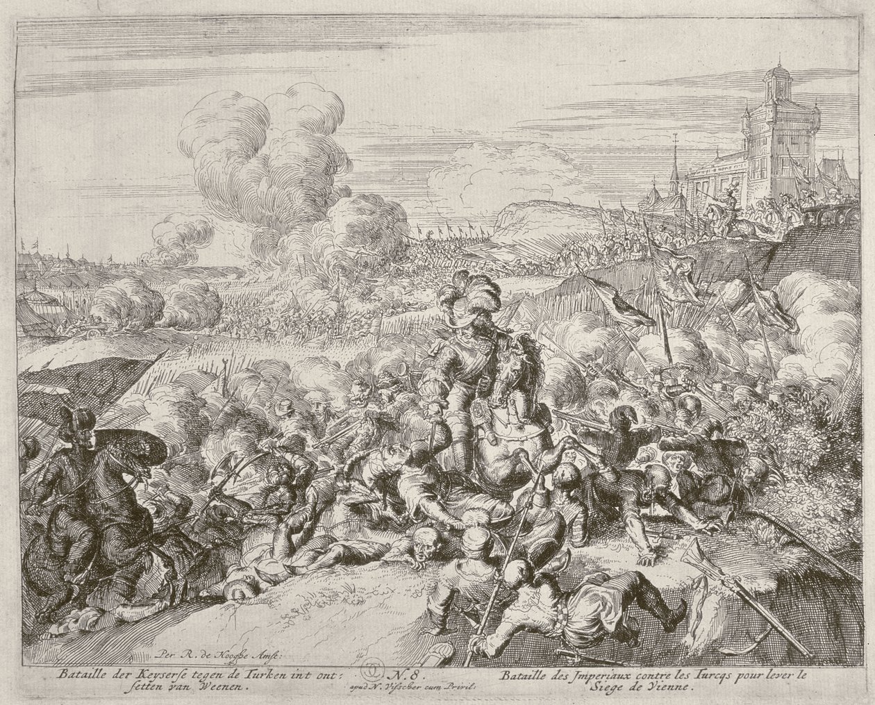 Vienna Print Cycle, Keisarin armeija taistelee turkkilaisia vastaan, 1683 tekijältä Romeyn de Hooghe
