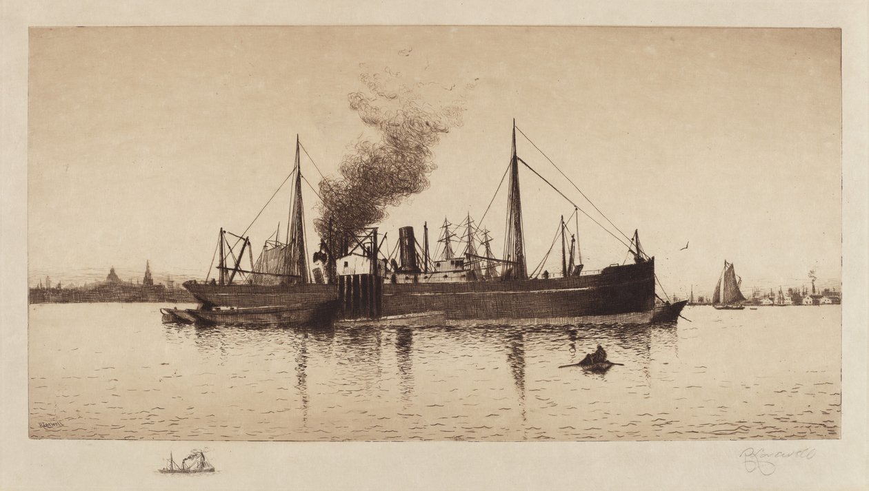 Sense títol (Steamship In Boston Harbor)finès tekijältä Rominer Lovewell