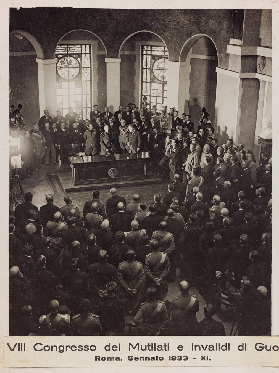 "Sodan vammautuneiden ja invalidien VIII kongressi - Rooma, tammikuu 1933 - 11" (m/v kuva) tekijältä Romolo del Papa
