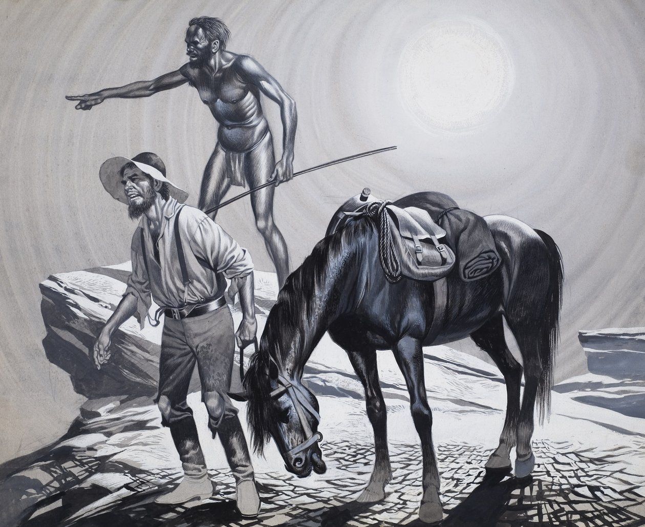 Edward Eyre (1815-1901) (guassi paperille) tekijältä Ron Embleton