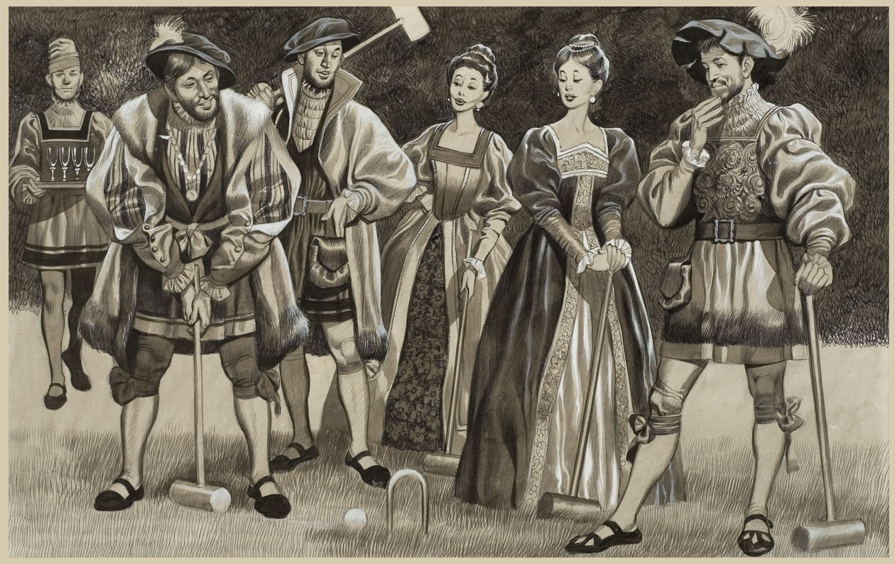 Frans I (1494-1547) Pelaa krokettia (guassi paperille) tekijältä Ron Embleton