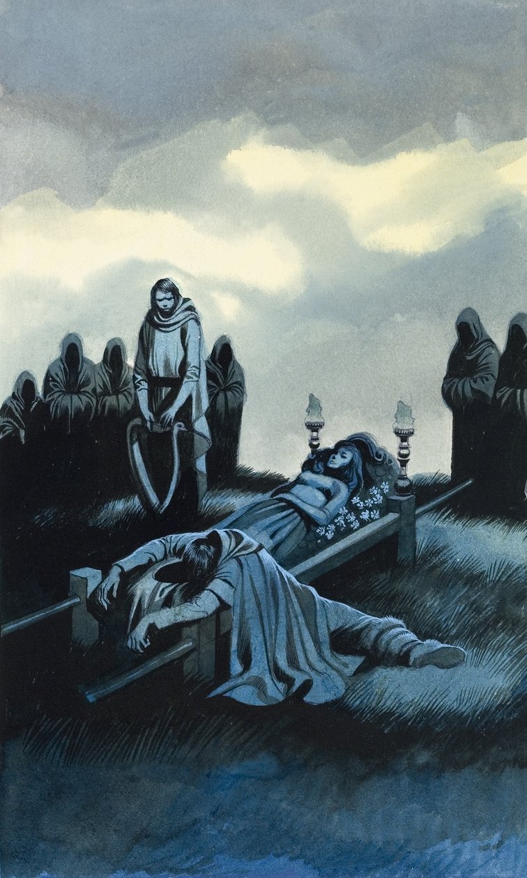 Tannhauser ja Elisabet (guassi paperille) tekijältä Ron Embleton