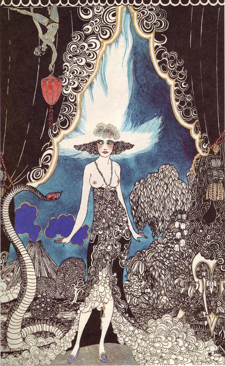 Kuvitus Omar Khayyam par Balfour, Ronald (1896-1941) Rubaiyatille. Litografia, akvarelli tekijältä Ronald Balfour