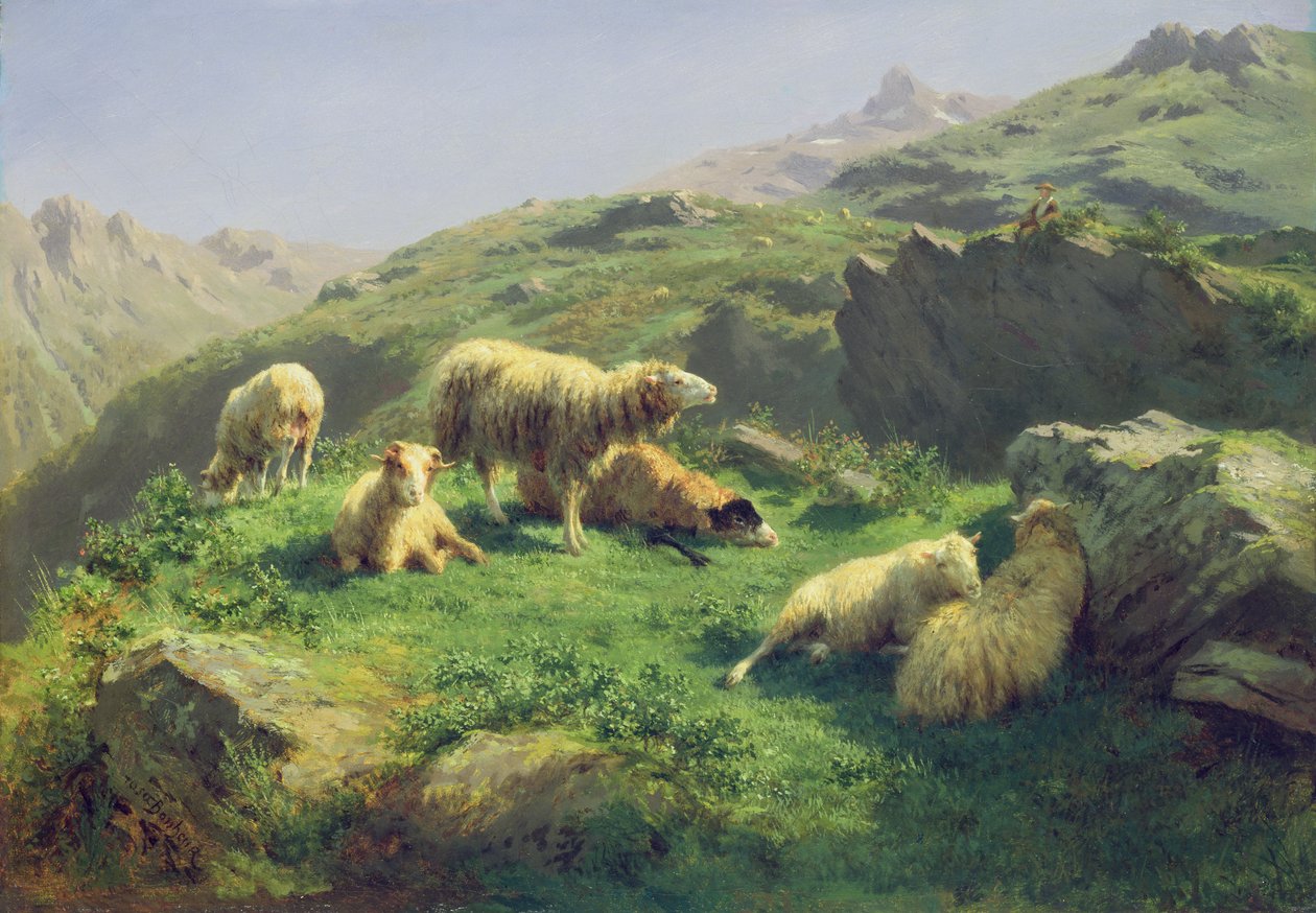 Lampaat laiduntavat Pyreneillä tekijältä Rosa Bonheur