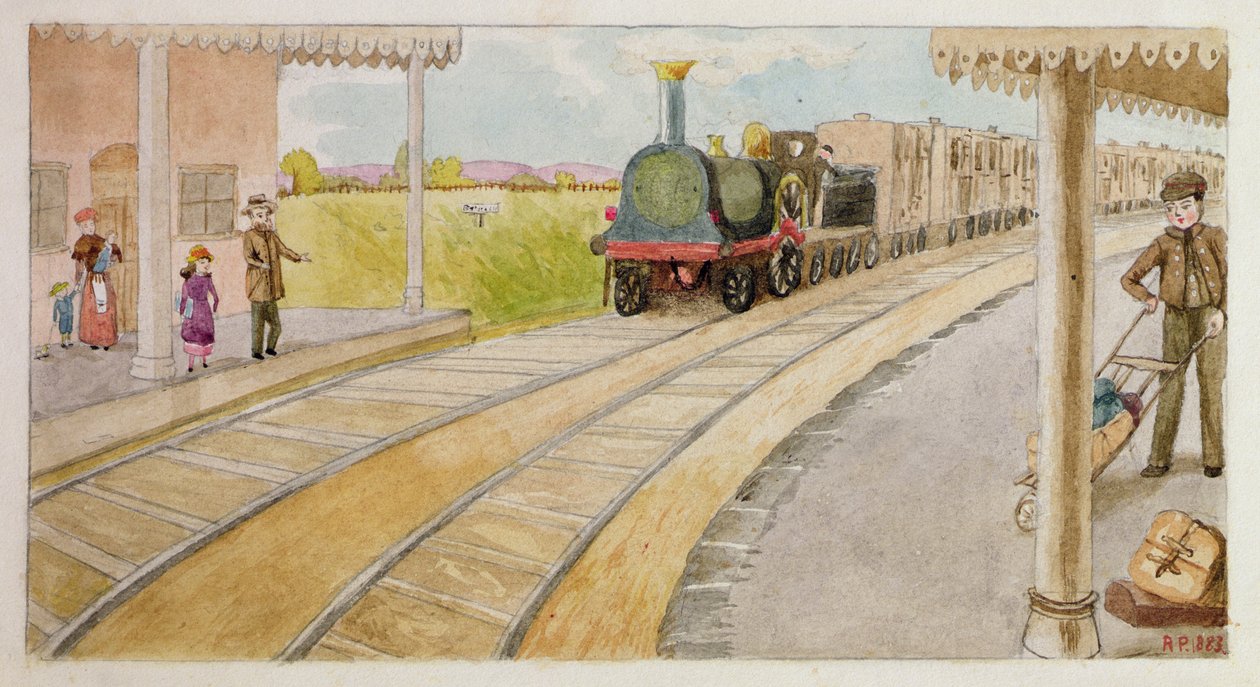 Catching the Train, Addiscombe, 1883 tekijältä Rosa Clementina Petherick