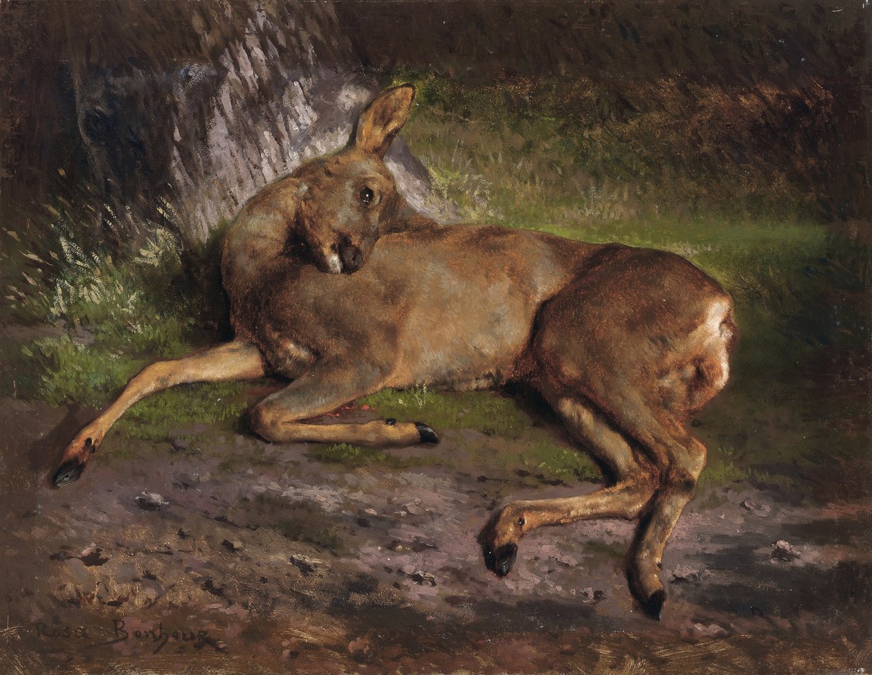 Metsäpeura metsässä (öljy kankaalle) tekijältä Rosa Bonheur
