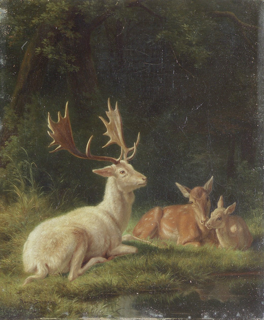 Deer in a Landscape (öljy kankaalle) tekijältä Rosa Bonheur