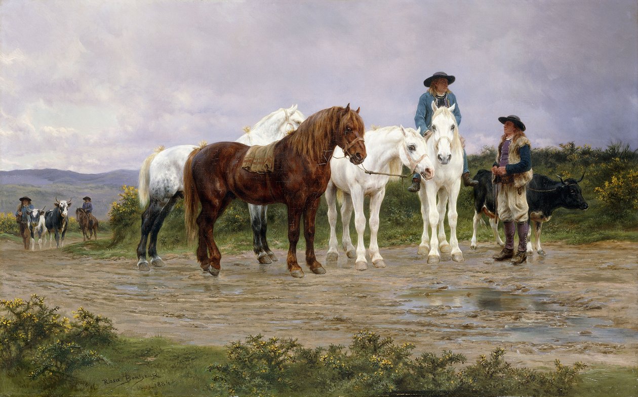 Pyrenees Farmers Market Bound, 1884 tekijältä Rosa Bonheur