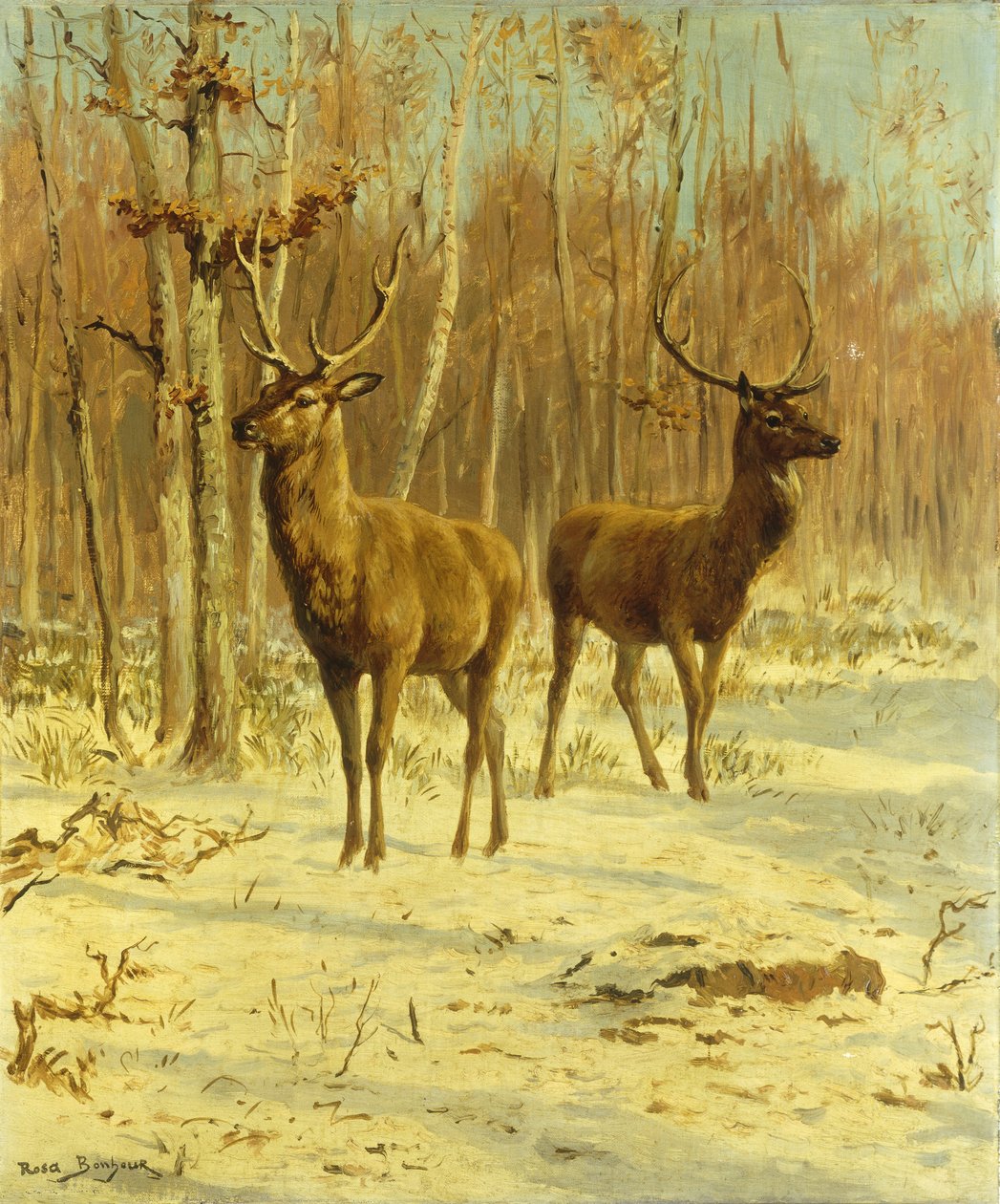 Kaksi polttaria raivaamalla talvella tekijältä Rosa Bonheur