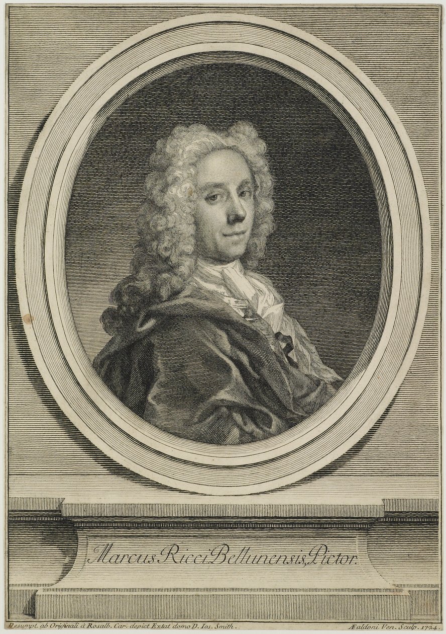 Marcus Ricci Bellunensis, kaiverrus Antonio Giovanna Faldoni (1690-c.1770), 1724 tekijältä Rosalba Giovanna Carriera