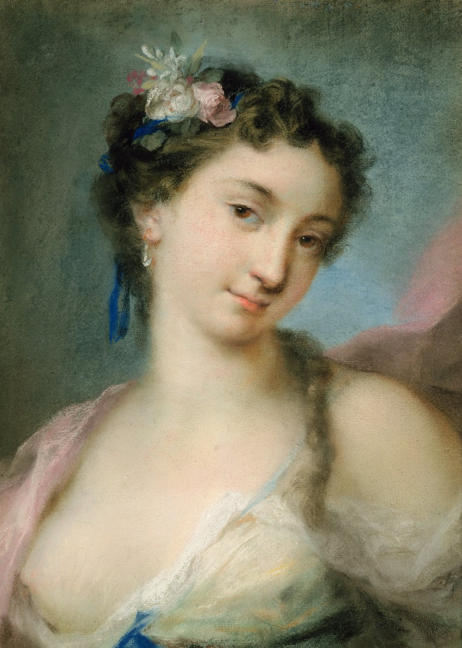 Naisen muotokuva Florana (pastelli paperille) tekijältä Rosalba Giovanna Carriera