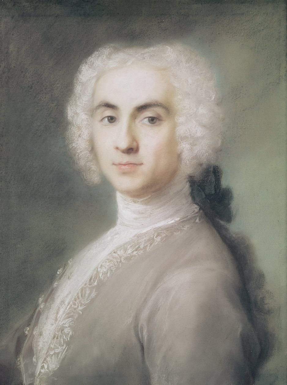 Miehen muotokuva (pastelli paperille) tekijältä Rosalba Giovanna Carriera