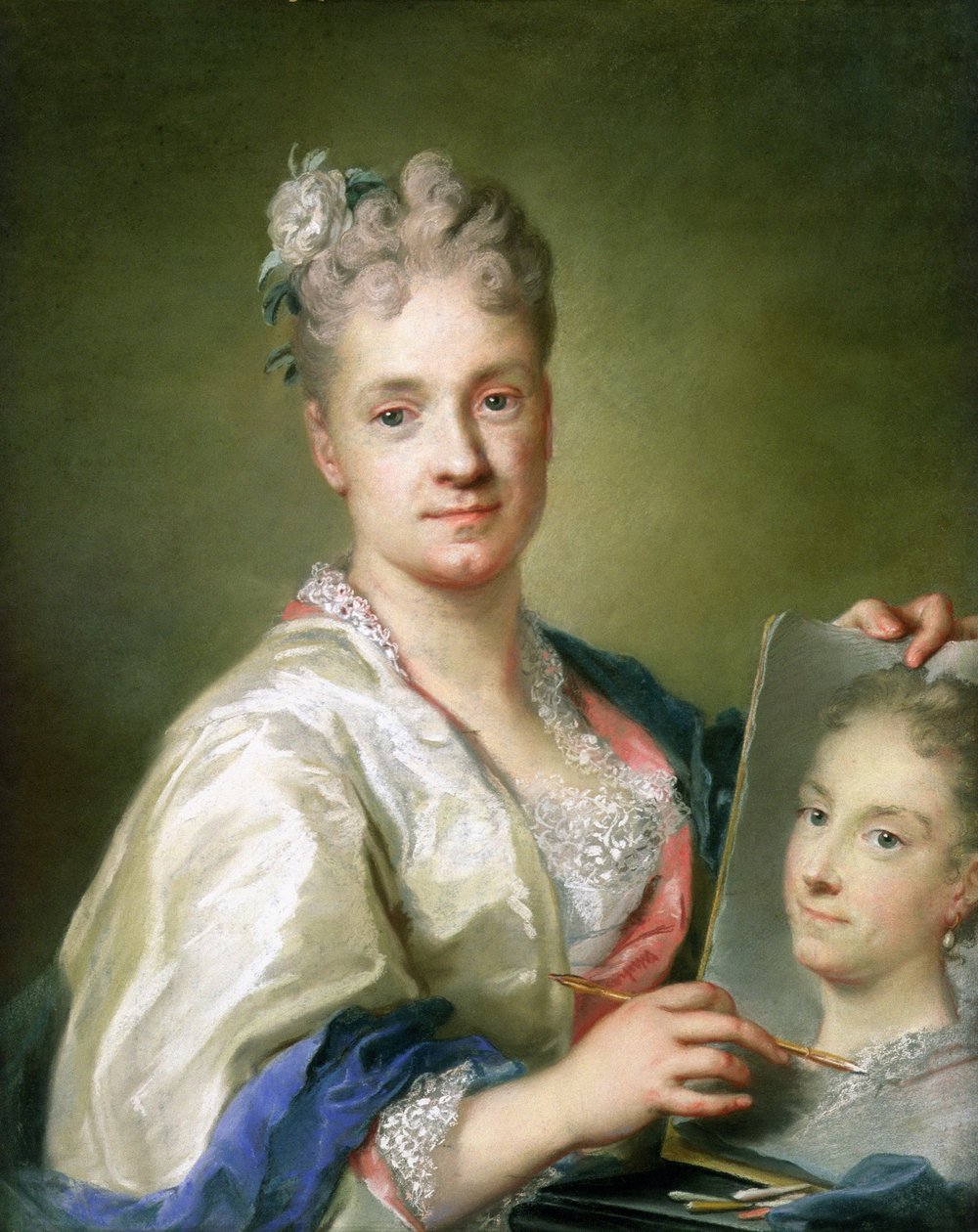 Omakuva, 1709 (pastelli paperille) tekijältä Rosalba Giovanna Carriera