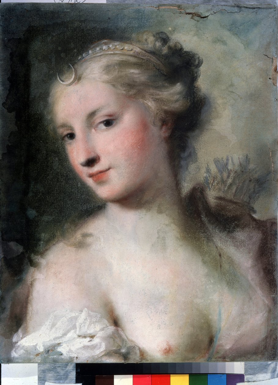 "Diane" (Diana) Rosalba Giovanna Carrieran (1657-1757) pastellimaalaus noin 1746 Pushkin-museo, Moskova tekijältä Rosalba Giovanna Carriera